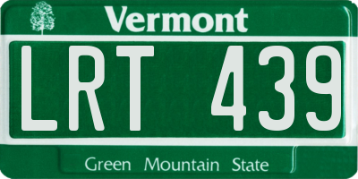 VT license plate LRT439