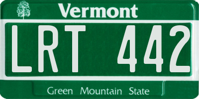VT license plate LRT442