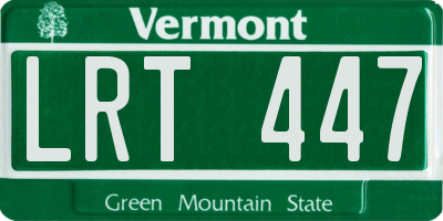 VT license plate LRT447