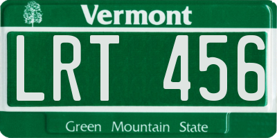 VT license plate LRT456