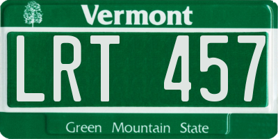 VT license plate LRT457