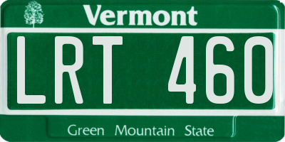 VT license plate LRT460