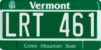 VT license plate LRT461