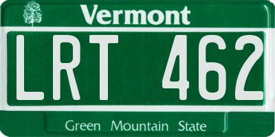 VT license plate LRT462