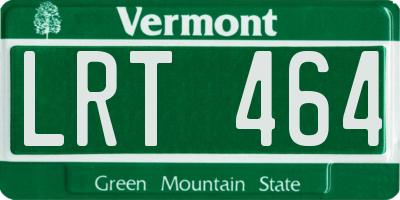 VT license plate LRT464
