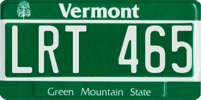 VT license plate LRT465