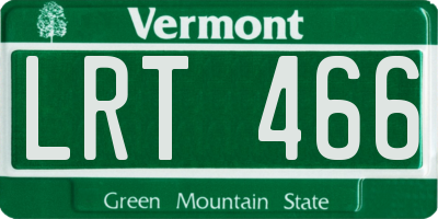 VT license plate LRT466