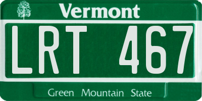 VT license plate LRT467