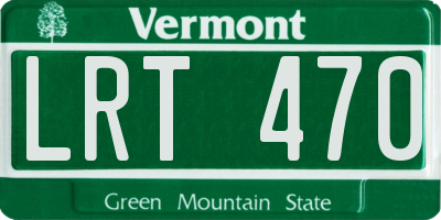 VT license plate LRT470