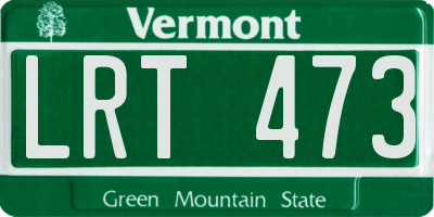 VT license plate LRT473