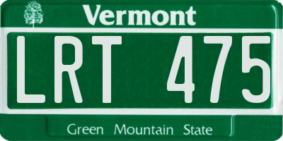 VT license plate LRT475
