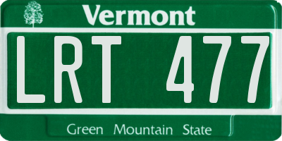 VT license plate LRT477