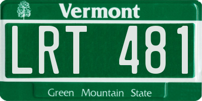 VT license plate LRT481