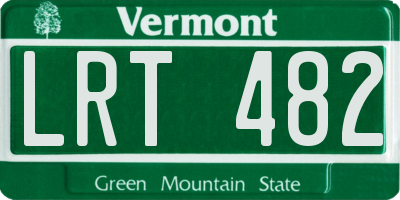 VT license plate LRT482