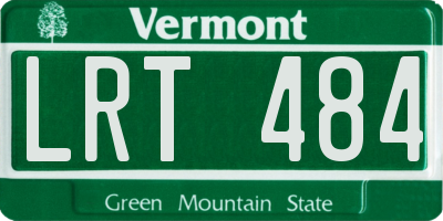 VT license plate LRT484