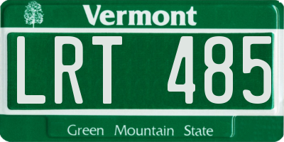 VT license plate LRT485