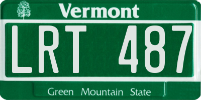 VT license plate LRT487