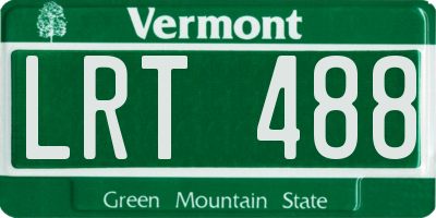 VT license plate LRT488