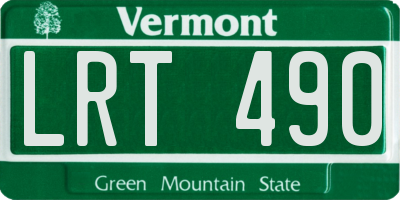 VT license plate LRT490
