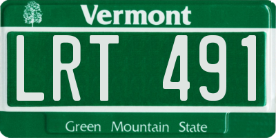 VT license plate LRT491