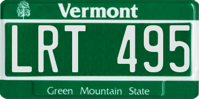VT license plate LRT495