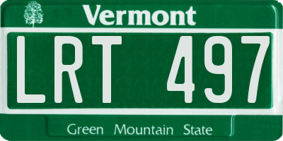 VT license plate LRT497