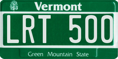 VT license plate LRT500