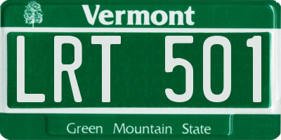 VT license plate LRT501