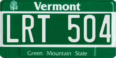 VT license plate LRT504