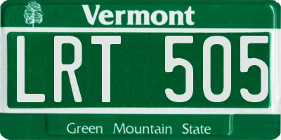 VT license plate LRT505