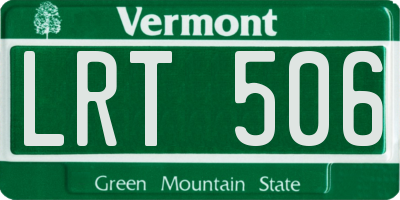 VT license plate LRT506