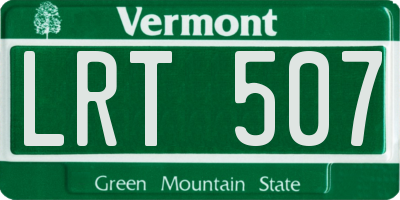 VT license plate LRT507