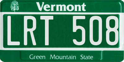 VT license plate LRT508