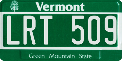 VT license plate LRT509