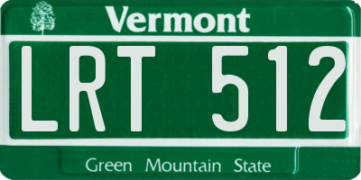 VT license plate LRT512
