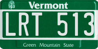 VT license plate LRT513