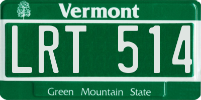 VT license plate LRT514