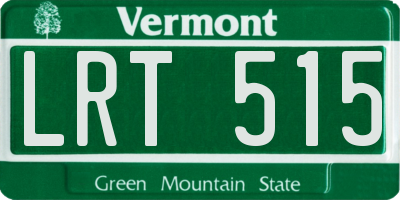 VT license plate LRT515
