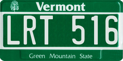 VT license plate LRT516