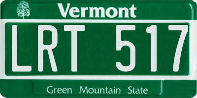 VT license plate LRT517