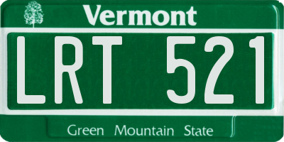 VT license plate LRT521