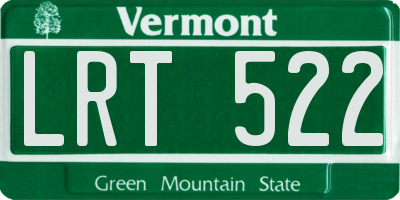 VT license plate LRT522