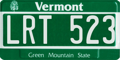 VT license plate LRT523