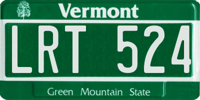 VT license plate LRT524