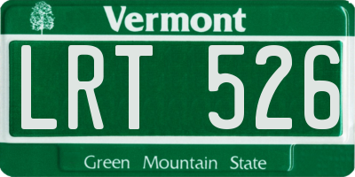 VT license plate LRT526