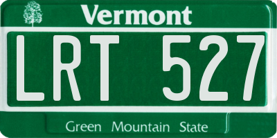 VT license plate LRT527