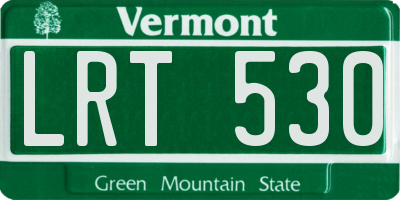VT license plate LRT530