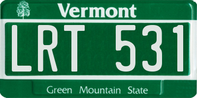 VT license plate LRT531