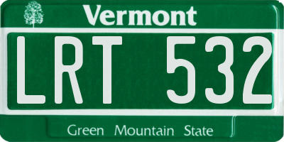 VT license plate LRT532