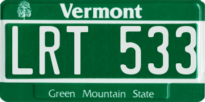 VT license plate LRT533